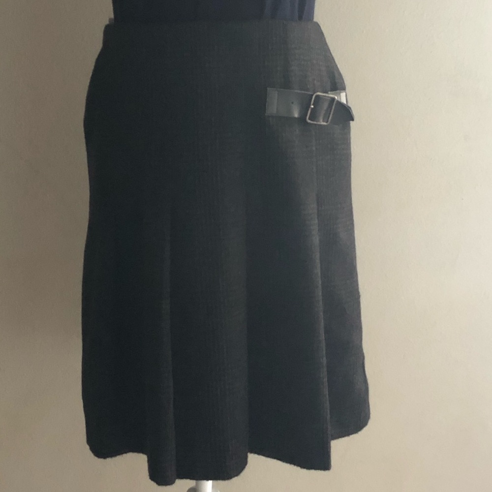 Wool kilt style skirt euro size 34 grey plaid